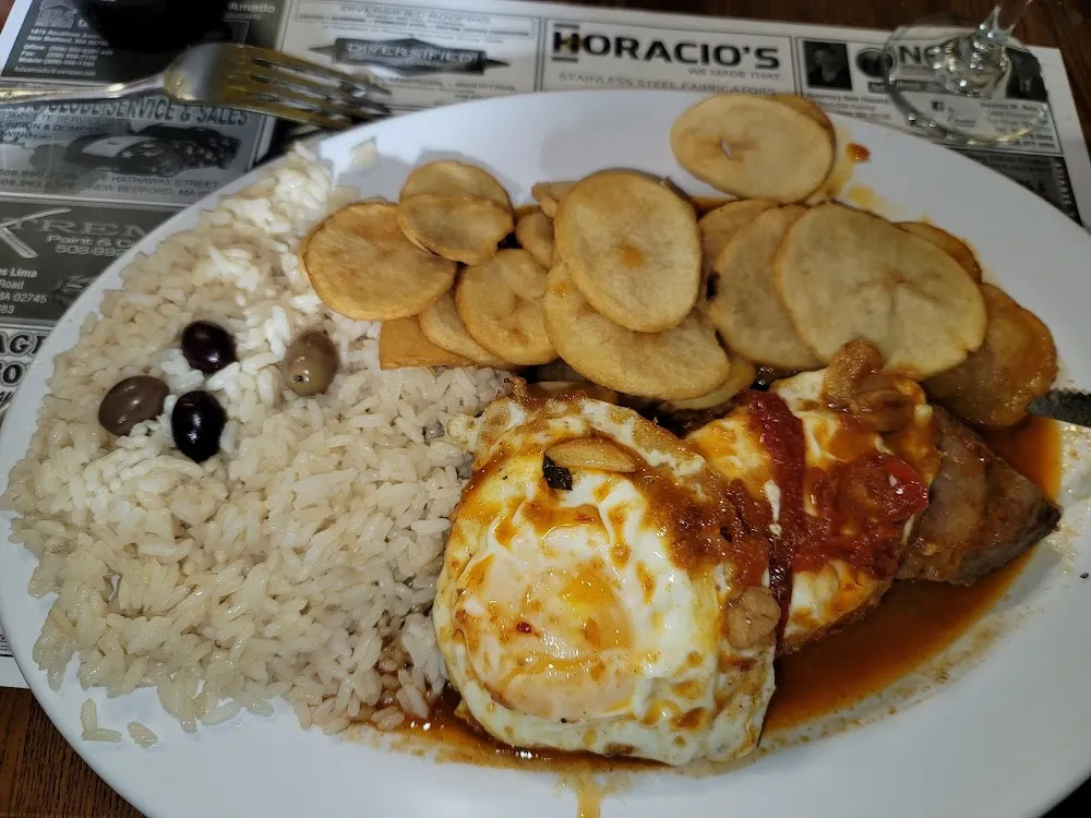 Portuguese Steak with Fries Rice and Eggs